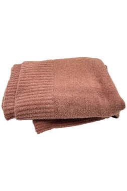 Barefoot Dreams CozyChic 45x60 Stacked Rib Border Blanket Terra